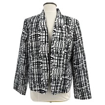 Chelsea Rose Blazer 18 womens plus Black White Graphic Print Open Front ... - $49.50