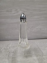 Vintage Heavy Glass Tower Salt Or Pepper Shaker With Lid Kitchen Elegant Formal - £4.70 GBP