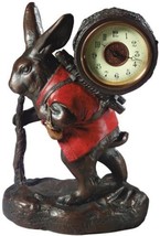 Clock TRADITIONAL Lodge Rabbit Chocolate Brown Resin Hand-Painted Quartz - £203.66 GBP