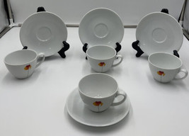 VISTA ALEGRE Set of 4 teacup &amp; 4 saucers Poppy PAPOILAS - $69.25
