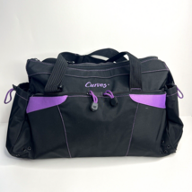 Curves for Women Fitness Gym Duffle Bag Black Purple 15x11x7 - $15.98