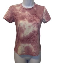 Riley &amp; James EUC Pink Cream Tie Dye Short Sleeve Shirt Small - £8.92 GBP