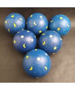 Six Moon &amp; Stars Decorative Balls,  3&quot; Diameter With Cast-In Blue Chips - $771.72 MXN