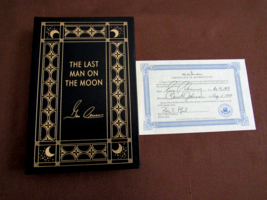 EUGENE GENE CERNAN APOLLO 17 SIGNED AUTO THE LAST MAN ON MOON LEATHER ED... - £309.60 GBP