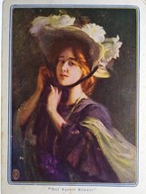 Her Easter Bonnet Postcard United Cigar Company Victorian Lady Unused Antique - £26.06 GBP