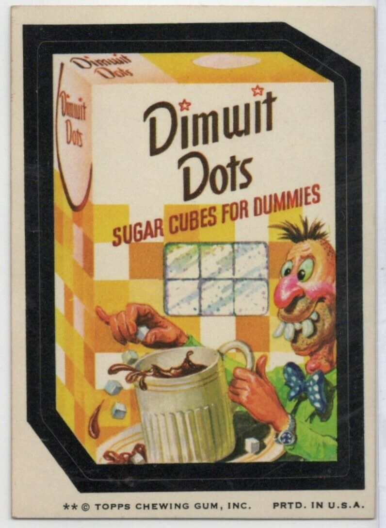 Dimwit Dots Sugar Cubes 1974 Wacky Packages Series 7 Spoof of Dominos  - $5.00