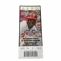 2008 Phillies Opening Day Ticket 3-31 Rollins &amp; Utley HR vs Nationals - £16.11 GBP