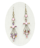 Fabulous new Lt Rose crystal silver angel cross drop pierced earrings - £7,974.38 GBP