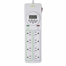 8 Outlet Surge Protector With 7-Day Digital Timer (4 Outlets Timed, 4 Ou... - £37.75 GBP