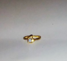 AQUAMARINE SIZE 7 RING WITH GOLD ALLOY BAND - $94.77 MXN