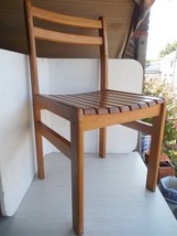 Vintage Mission Style Slat Back &amp; Seat Wood Chair 16&quot; Wide x 16&quot; Deep 32&quot; Tall - £39.95 GBP