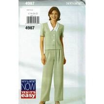 Butterick See and Sew Sewing Pattern 4987 Top Pants Misses Size 18-22 - £7.02 GBP