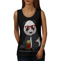 Wellcoda Coffee Happy Panda Womens Tank Top, Hippie Athletic Sports Shirt - £14.87 GBP+