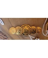 Vintage Retro Gold Tone Republique Francaise Faux Coin Brooch Pin - $45.40 CAD