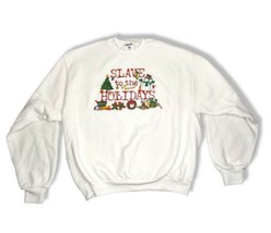 Vintage Ugly Christmas Sweater Adult Medium Long Sleeve Sweatshirt Holiday USA  - £20.81 GBP