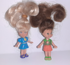 Vintage Mattel Lil Secrets Dolls x2 1993 Mattel Blonde &amp; Brunette 3&quot; Tiny Girls - £7.74 GBP