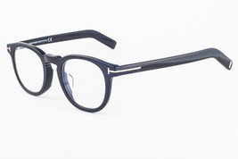 Tom Ford 5629 001 Shiny Black / Blue Block Eyeglasses TF5629 001 50mm - $217.55