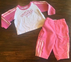 Baby Girl ADIDAS Outfit Size 6 Months PINK Long Sleeve Shirt And Pants T... - $15.88