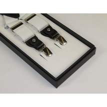 ELEGANT Suspenders Clip on and Button Option for Slacks or Suit Pants White image 3