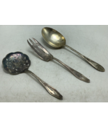 VTG Holmes &amp; Edwards Plated Silver Serving Spoon Fork Set of 3 - £11.00 GBP