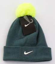 Nike Hasta Gray Knit Cuff Beanie Skull Cap with Pom Pom Youth Boy&#39;s 4-7 NWT - $22.27