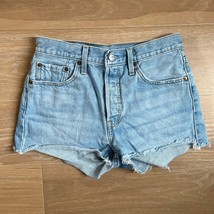 Levi&#39;s 501 Cutoff Denim Button Fly Jean Shorts sz 28 - $34.99