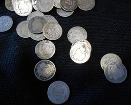 1 Barber Dime, Cull/Unread. Date, 90% Silver, Rare Old Coin as Bullion, ... - £3.14 GBP