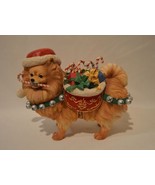 Danbury Mint Christmas Santa Pomeranian Dog Large Sculpture Figurine RARE - £156.44 GBP