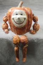 Anthropomorphic Apple Shelf Sitter Smiley Face Dangling Limbs Resin Figurine - £12.32 GBP