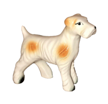Vintage Porcelain Airedale Terrier Figurine, 4&quot; tall Retro Puppy Dog - £7.98 GBP