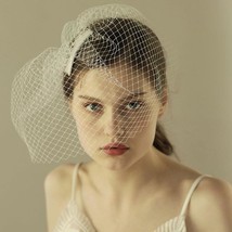 Birdcage Veil Headpiece with Pin and Hairclip, Comes in Black or White - £11.15 GBP