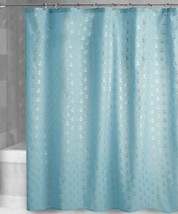 Silver Anchors on Blue Fabric Shower Curtain Bath Beach Summer House Cottage  - £28.58 GBP