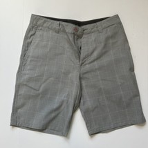 ONeill Shorts Men 32 Flat Front casual Gray Plaid Cotton 9 inseam - £14.07 GBP