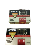 Camcorder TDK 30 VHS-C HG Ultimate Cassette Tapes lot of 2 NEW &amp; SEALED - £10.21 GBP