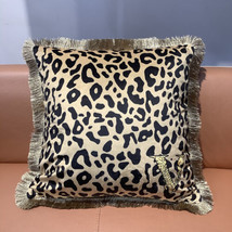 18x18in Leopard Velvet Fabric Throw Pillow Covers Sofa Bed Cushion Covers Case  - £20.03 GBP