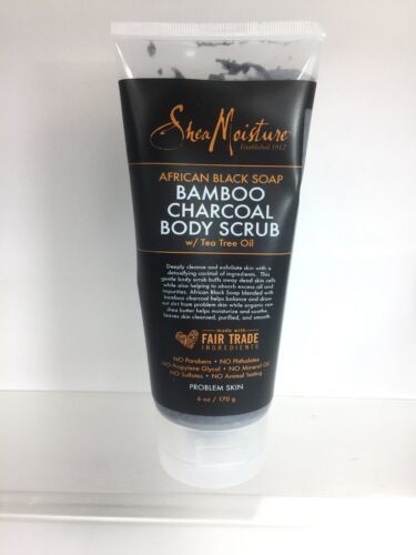 Shea Moisture African Black Soap Bamboo Charcoal Body Scrub 6oz - $4.42