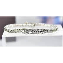 John Hardy Sterling Silver Diamond Lahar 5MM Chain Bracelet Sz 6.75 - £615.29 GBP