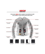 High Mileage Men&#39;s Black Vented Premium Leather Scooter Jacket - €140,83 EUR+