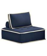 Sunset Trading Pixie Modular Armless Accent Chair in Navy Blue and Cream - £2,708.13 GBP