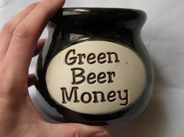 Irish St Patricks Green Beer Money ceramic cup jar - £3.98 GBP