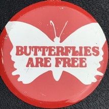 Butterflies are Free Vintage Fold Over Button - $10.00