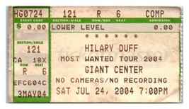 Hilary Duff Ticket Stub Juillet 24 2004 Hershey Pennsylvania - $41.51