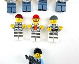 Lot 7 LEGO Minifigures City Jail Prisoners w/Handcuffs + 1 Police W Big Gun - $42.56