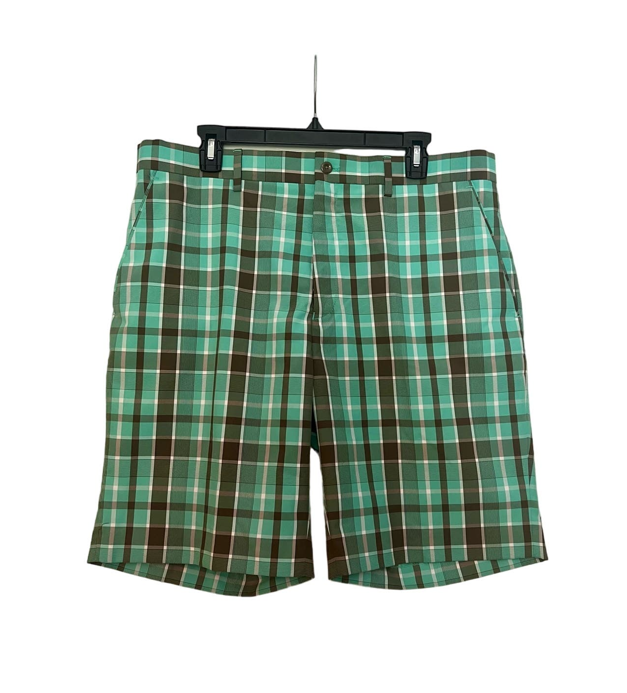 Men&#39;s Louis Raphael Plaid Golf Shorts Size 36 Waist Casual Flat Front - $14.85