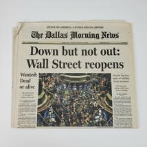 Vintage 2001 Wall Street Reopens USA 911 Dallas Morning News 9.18.01 - $9.38