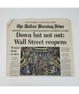 Vintage 2001 Wall Street Reopens USA 911 Dallas Morning News 9.18.01 - $174.13 MXN