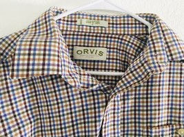 ORVIS Men&#39;s Multi-Color Plaid Long Sleeve Cotton Shirt Size Large - $23.75