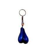 Blue Ball Sack Erotic Adult 3D Figurine Keychain Multicolored Macramé Me... - £7.11 GBP