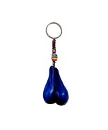 Blue Ball Sack Erotic Adult 3D Figurine Keychain Multicolored Macramé Me... - £7.11 GBP