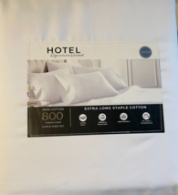 Hotel Signature Sateen 800 TC XL Staple  Cotton Queen Sheet Set 6 piece White - £55.72 GBP